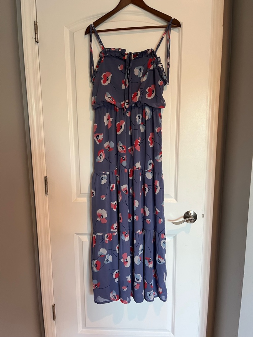 NWOT Jessica Simpson Lilac Floral Tie-Neck Maxi Dress